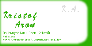kristof aron business card