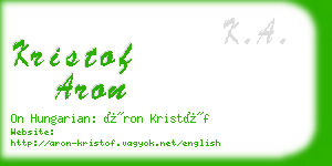 kristof aron business card